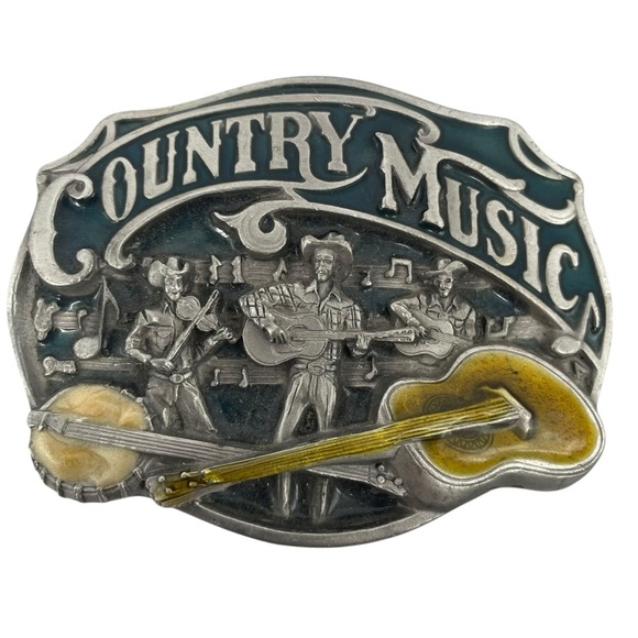Country Music Band Banjo Guitar & Square Dancing Belt Buckle Bundle main image 9